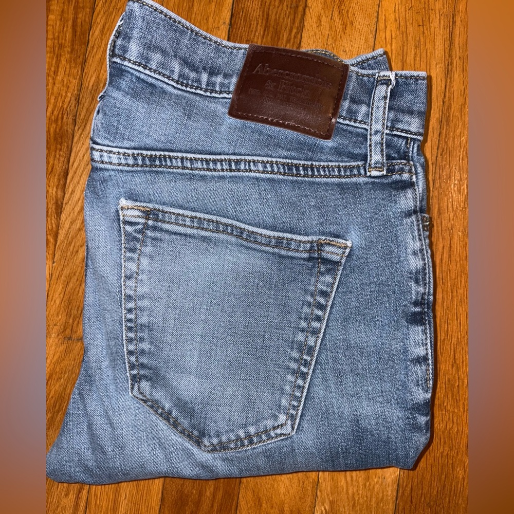 Abercrombie & Fitch Men's Light Blue Langdon Skinny Jeans Stretch